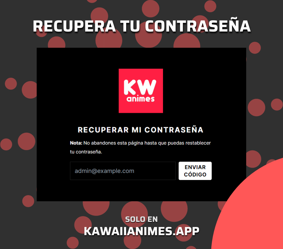 Restablecer contraseña Kawaii Animes